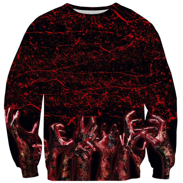 Bloody Hands Sweater-Shelfies-| All-Over-Print Everywhere - Designed to Make You Smile