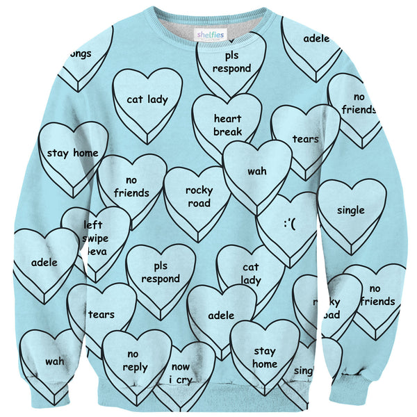 Blue Hearts Sweater-Shelfies-| All-Over-Print Everywhere - Designed to Make You Smile