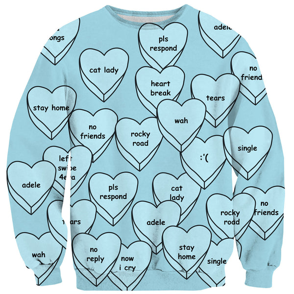 Blue Hearts Sweater-Shelfies-| All-Over-Print Everywhere - Designed to Make You Smile