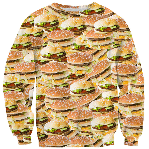 Burgers Before Bros Sweater-Shelfies-| All-Over-Print Everywhere - Designed to Make You Smile
