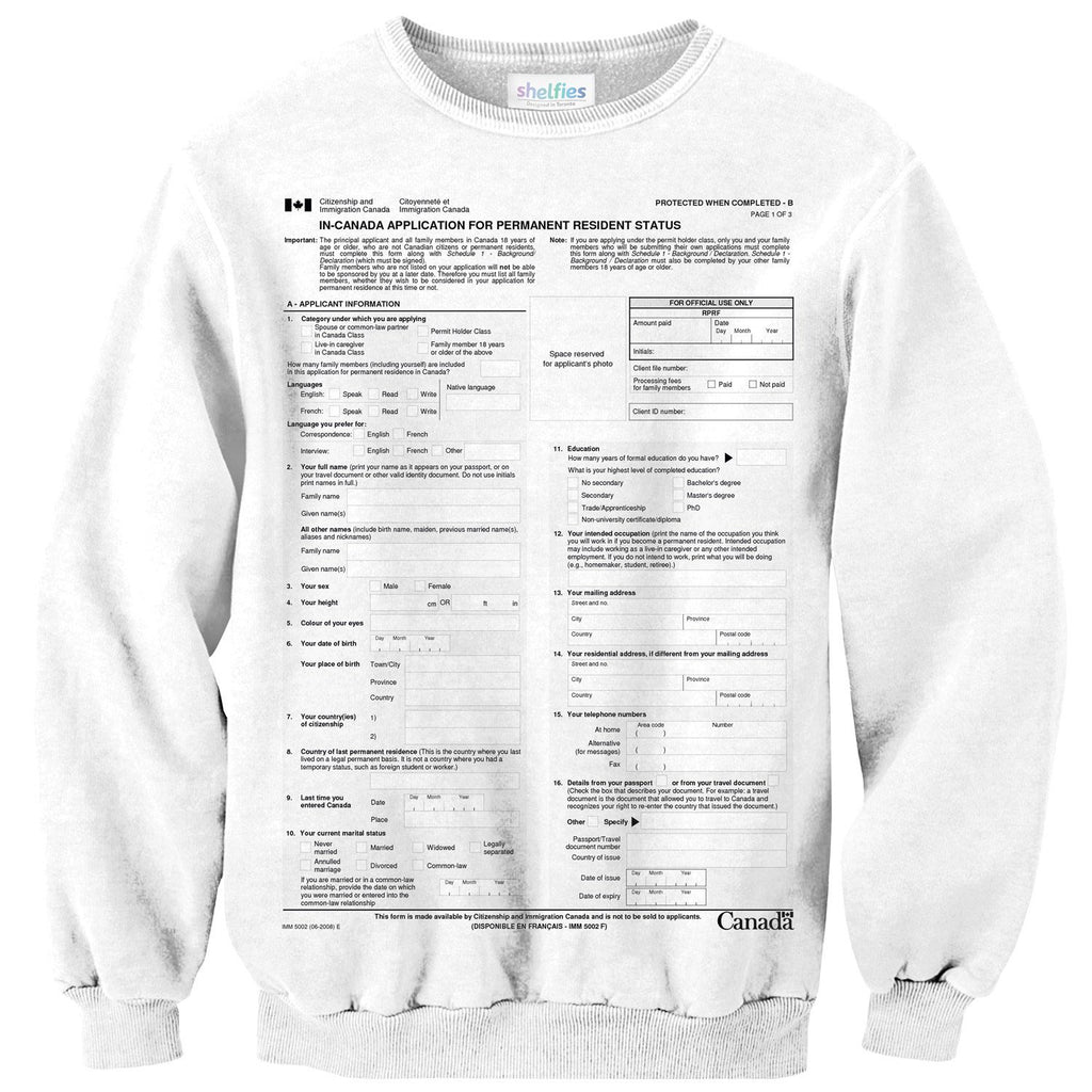 Canadian Immigration Form Sweater-Subliminator-| All-Over-Print Everywhere - Designed to Make You Smile