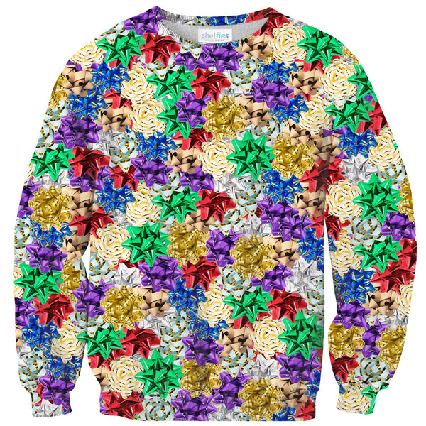 Christmas Bow Invasion Sweater-Shelfies-| All-Over-Print Everywhere - Designed to Make You Smile