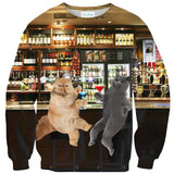 Cocktail Cats Sweater-Shelfies-| All-Over-Print Everywhere - Designed to Make You Smile