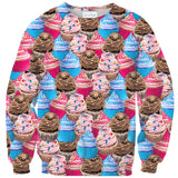 Cupcakes Invasion Sweater-Shelfies-| All-Over-Print Everywhere - Designed to Make You Smile