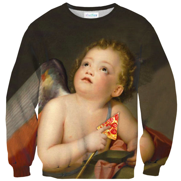 Cupid Pizza Sweater-Shelfies-| All-Over-Print Everywhere - Designed to Make You Smile