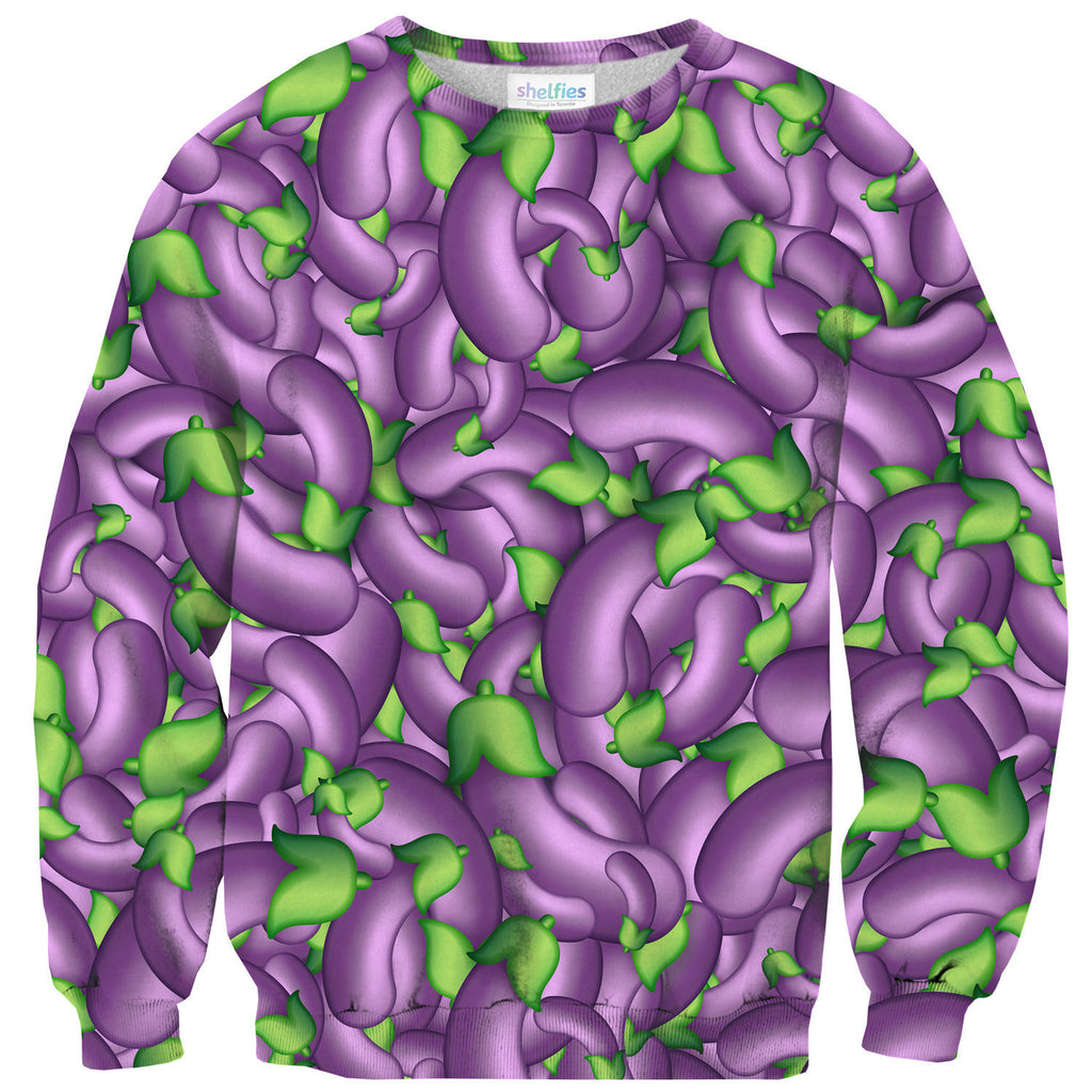 Eggplant Emoji Sweater-Shelfies-| All-Over-Print Everywhere - Designed to Make You Smile