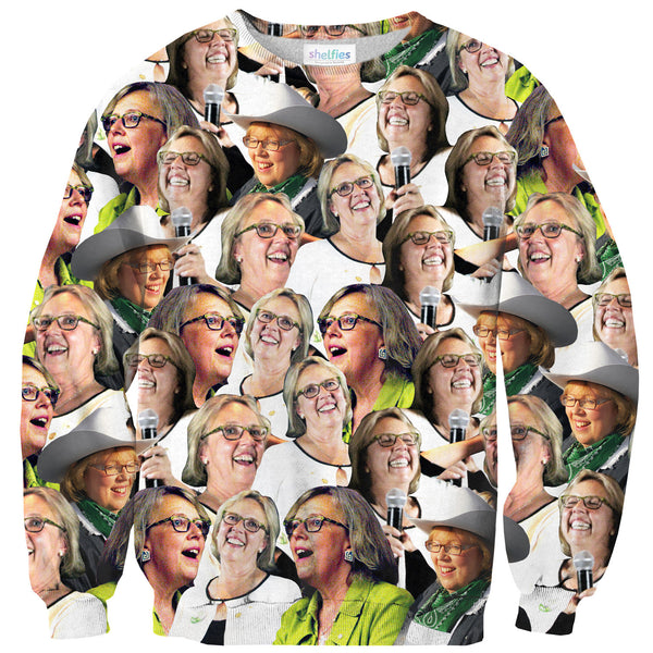 Elizabeth May Face Sweater-Shelfies-| All-Over-Print Everywhere - Designed to Make You Smile