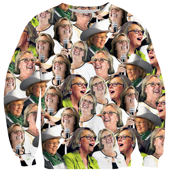 Elizabeth May Face Sweater-Shelfies-| All-Over-Print Everywhere - Designed to Make You Smile