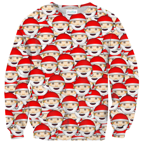 Emoji Santa Invasion Sweater-Shelfies-| All-Over-Print Everywhere - Designed to Make You Smile