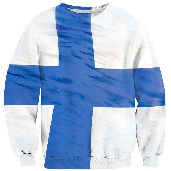 Finland Flag Sweater-Shelfies-| All-Over-Print Everywhere - Designed to Make You Smile