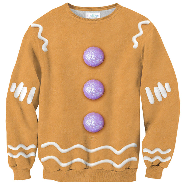 Gingerbread Man Sweater-Shelfies-| All-Over-Print Everywhere - Designed to Make You Smile