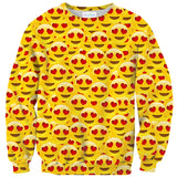 Heart Eyes Emoji Invasion Sweater-Shelfies-| All-Over-Print Everywhere - Designed to Make You Smile