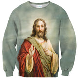 Holy Jesus Sweater-Shelfies-| All-Over-Print Everywhere - Designed to Make You Smile