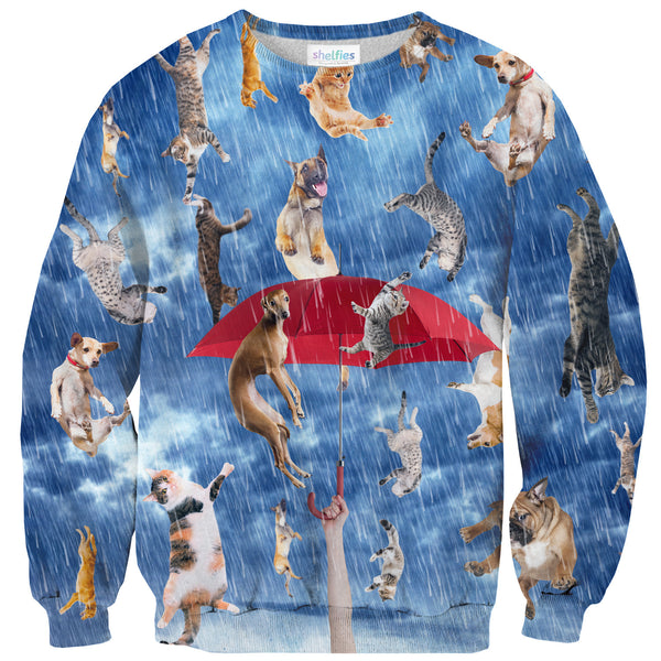 It's Raining Cats And Dogs Sweater-Shelfies-| All-Over-Print Everywhere - Designed to Make You Smile