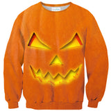 Jack-O-Lantern Sweater-Shelfies-| All-Over-Print Everywhere - Designed to Make You Smile