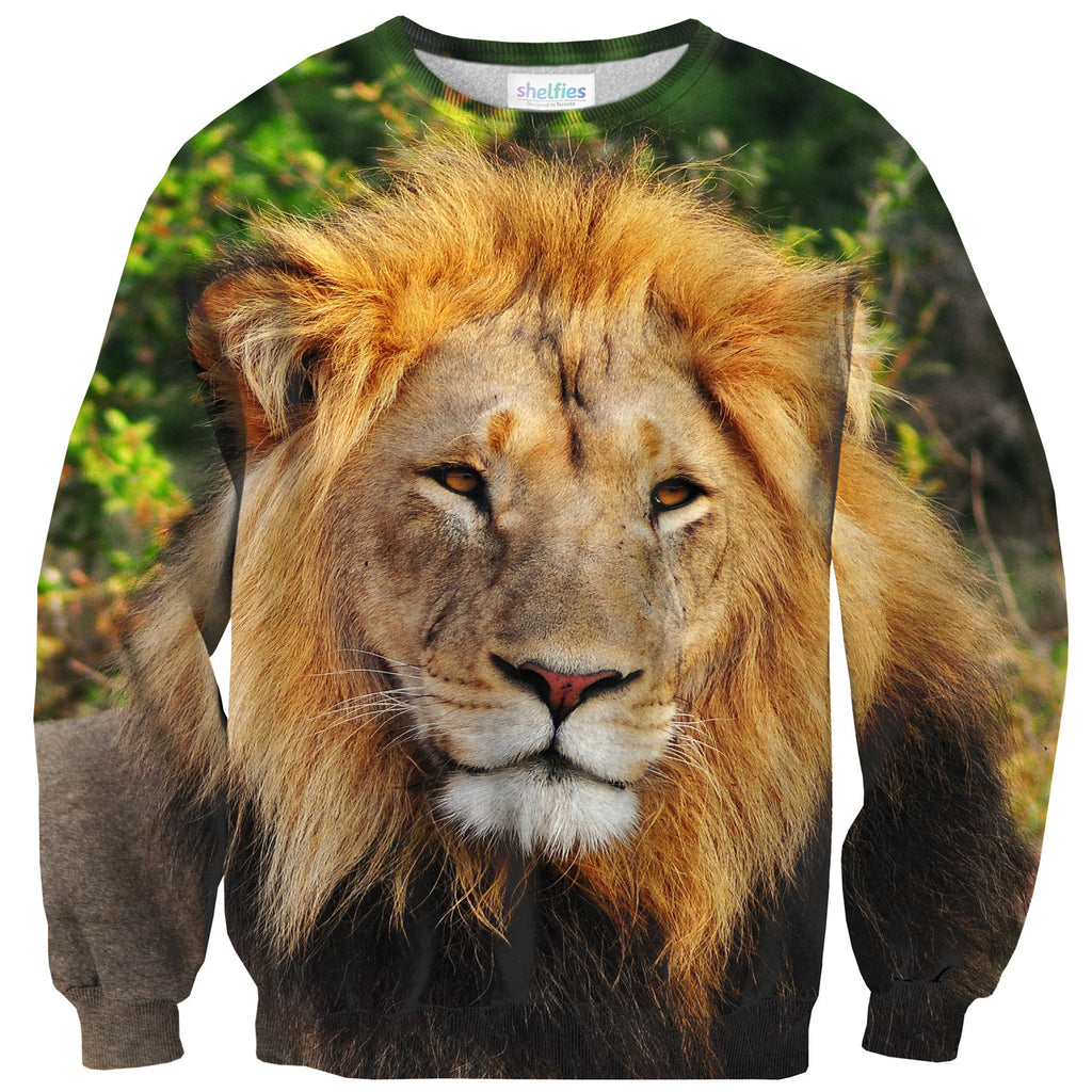 Lion Face Sweater-Shelfies-| All-Over-Print Everywhere - Designed to Make You Smile