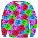 Neon Roses Invasion Sweater-Shelfies-| All-Over-Print Everywhere - Designed to Make You Smile