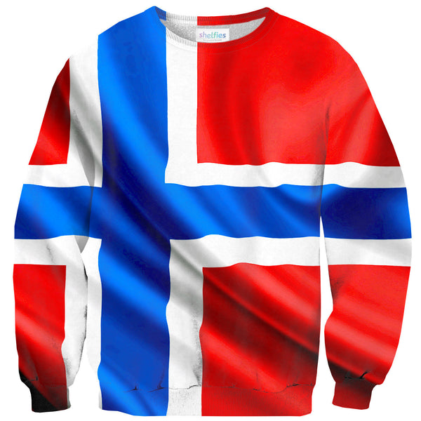 Norway Flag Sweater-Shelfies-| All-Over-Print Everywhere - Designed to Make You Smile