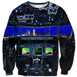 Plane Cockpit Sweater-Subliminator-| All-Over-Print Everywhere - Designed to Make You Smile
