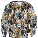 Scaredy Cat Invasion Sweater-Shelfies-| All-Over-Print Everywhere - Designed to Make You Smile