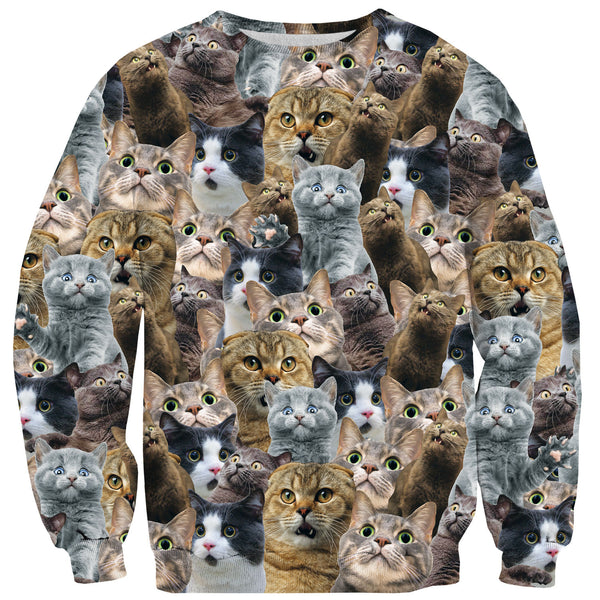 Scaredy Cat Invasion Sweater-Shelfies-| All-Over-Print Everywhere - Designed to Make You Smile