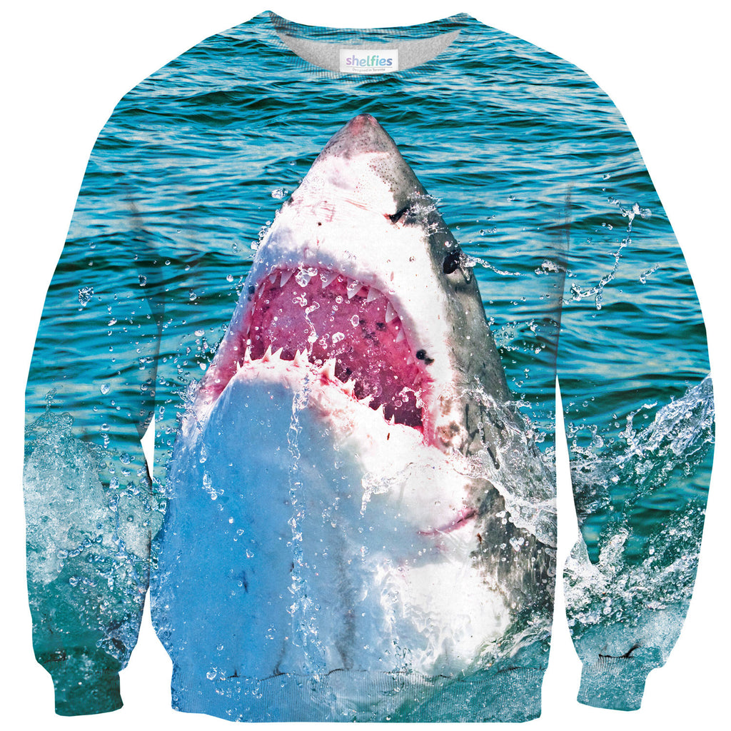 Shark Attack Sweater-Shelfies-| All-Over-Print Everywhere - Designed to Make You Smile