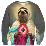 Sloth Jesus Sweater-Subliminator-| All-Over-Print Everywhere - Designed to Make You Smile