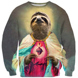 Sloth Jesus Sweater-Subliminator-| All-Over-Print Everywhere - Designed to Make You Smile