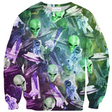 Space Invasion Sweater-Shelfies-| All-Over-Print Everywhere - Designed to Make You Smile