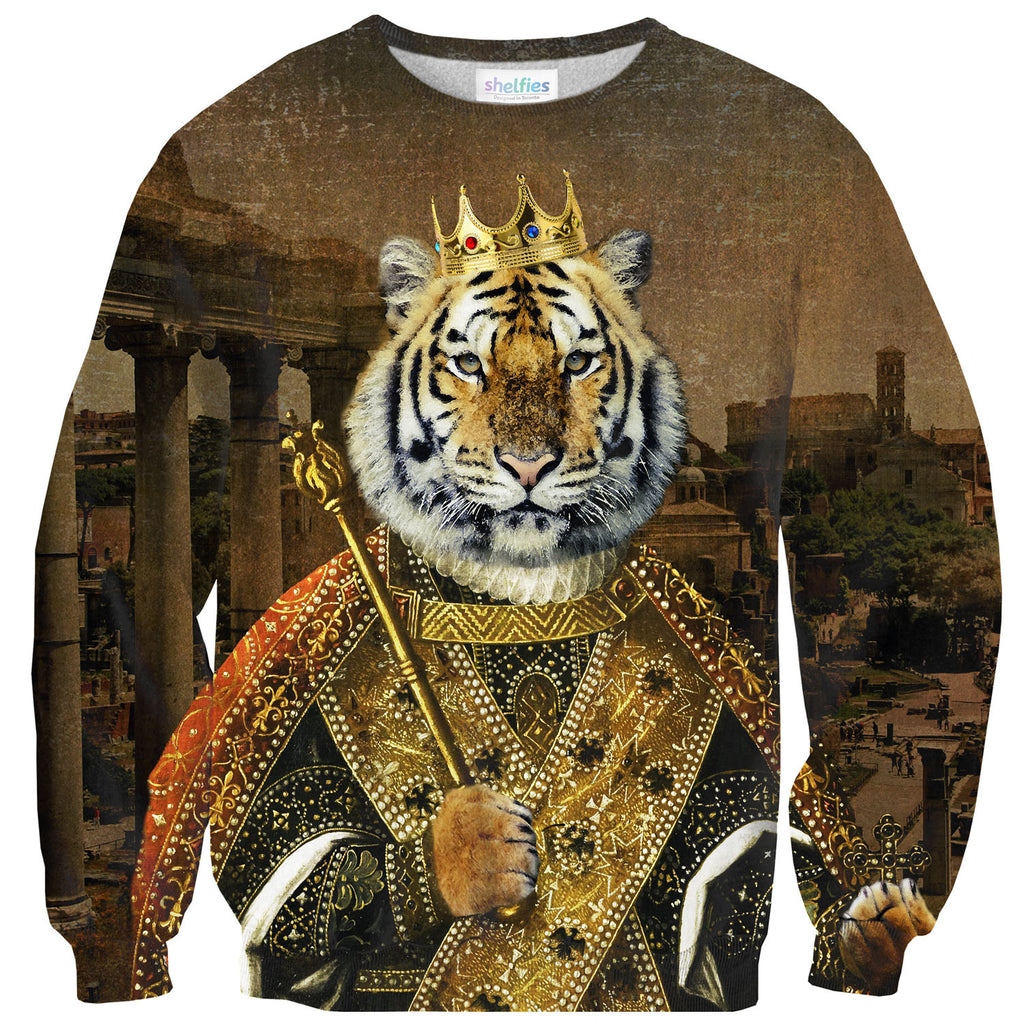 Tiger Emperor Sweater-Shelfies-| All-Over-Print Everywhere - Designed to Make You Smile