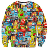 Toy Robot Sweater-Shelfies-| All-Over-Print Everywhere - Designed to Make You Smile