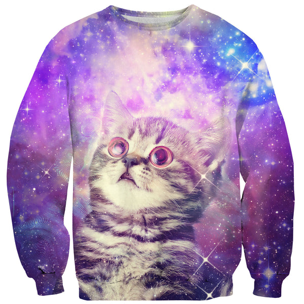 Trippin' Kitty Kat Sweater-Shelfies-| All-Over-Print Everywhere - Designed to Make You Smile