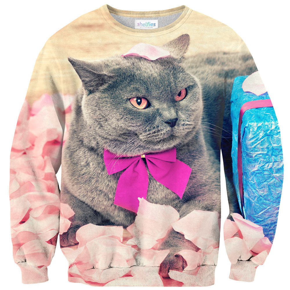 Valentine Cat Sweater-Shelfies-| All-Over-Print Everywhere - Designed to Make You Smile