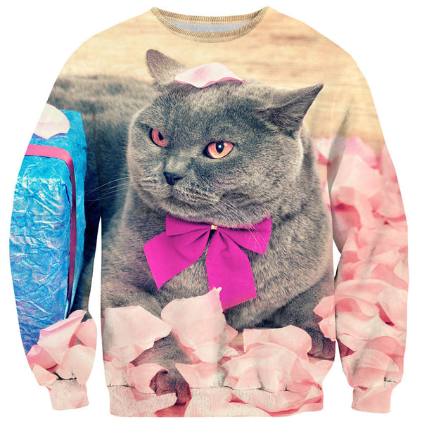 Valentine Cat Sweater-Shelfies-| All-Over-Print Everywhere - Designed to Make You Smile