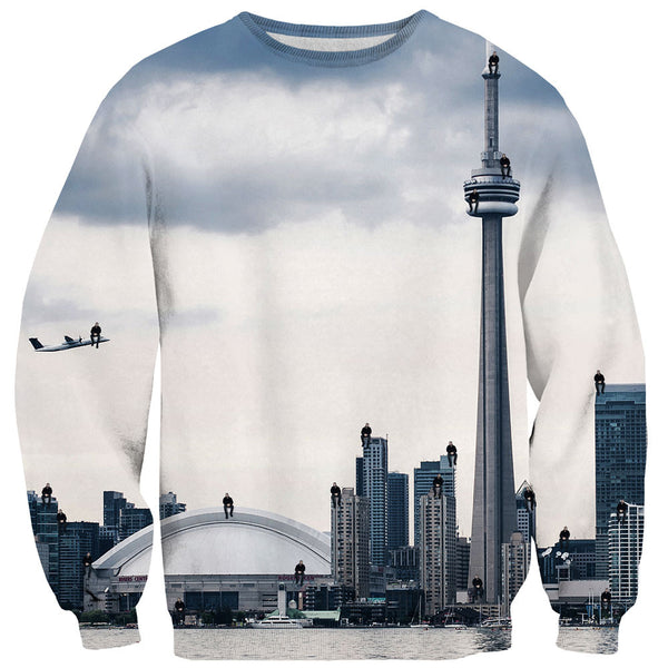 2 Many Views Sweater-Shelfies-| All-Over-Print Everywhere - Designed to Make You Smile