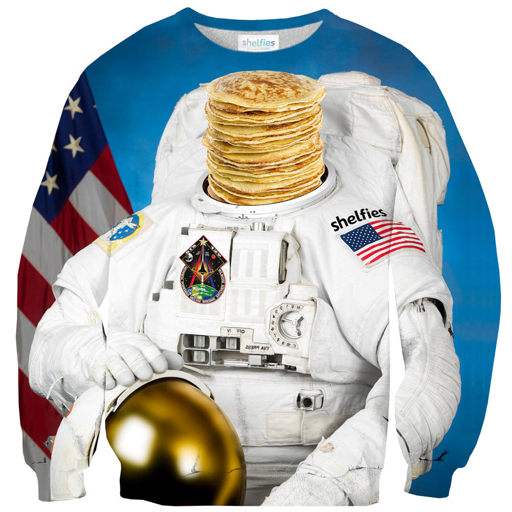 Astronaut Pancakes Sweater-Shelfies-| All-Over-Print Everywhere - Designed to Make You Smile