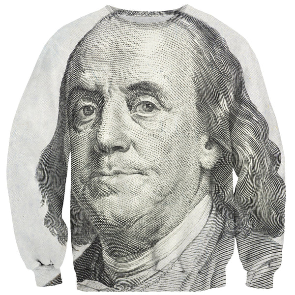 Benjamin Franklin Sweater-Shelfies-| All-Over-Print Everywhere - Designed to Make You Smile