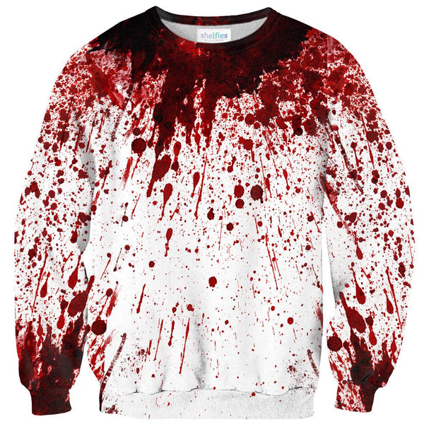 Blood Splatter Sweater-Subliminator-| All-Over-Print Everywhere - Designed to Make You Smile