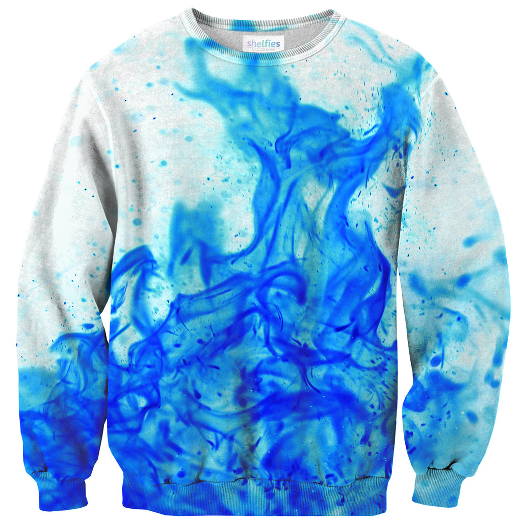 Blue Flame Sweater-Shelfies-| All-Over-Print Everywhere - Designed to Make You Smile