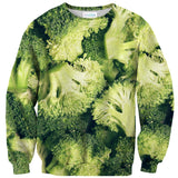 Broccoli Invasion Sweater-Subliminator-| All-Over-Print Everywhere - Designed to Make You Smile
