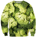 Broccoli Invasion Sweater-Subliminator-| All-Over-Print Everywhere - Designed to Make You Smile