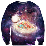 Cereal and Milky Way Sweater-Shelfies-| All-Over-Print Everywhere - Designed to Make You Smile