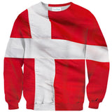 Danish Flag Sweater-Subliminator-| All-Over-Print Everywhere - Designed to Make You Smile