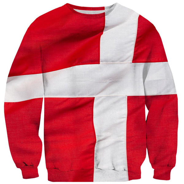 Danish Flag Sweater-Subliminator-| All-Over-Print Everywhere - Designed to Make You Smile