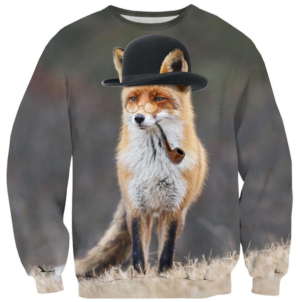 Dapper Fox Sweater-Subliminator-| All-Over-Print Everywhere - Designed to Make You Smile