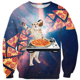 DJ Pizza Cat Sweater-Subliminator-| All-Over-Print Everywhere - Designed to Make You Smile