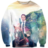 Dreamy Trudeau Sweater-Subliminator-| All-Over-Print Everywhere - Designed to Make You Smile