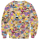 Emoji Invasion Sweater-Shelfies-| All-Over-Print Everywhere - Designed to Make You Smile