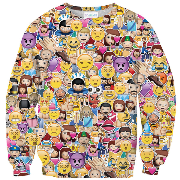 Emoji Invasion Sweater-Shelfies-| All-Over-Print Everywhere - Designed to Make You Smile
