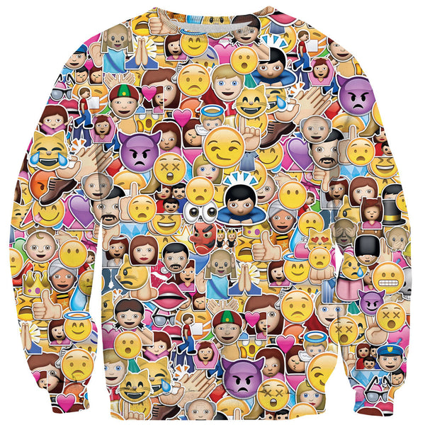 Emoji Invasion Sweater-Shelfies-| All-Over-Print Everywhere - Designed to Make You Smile